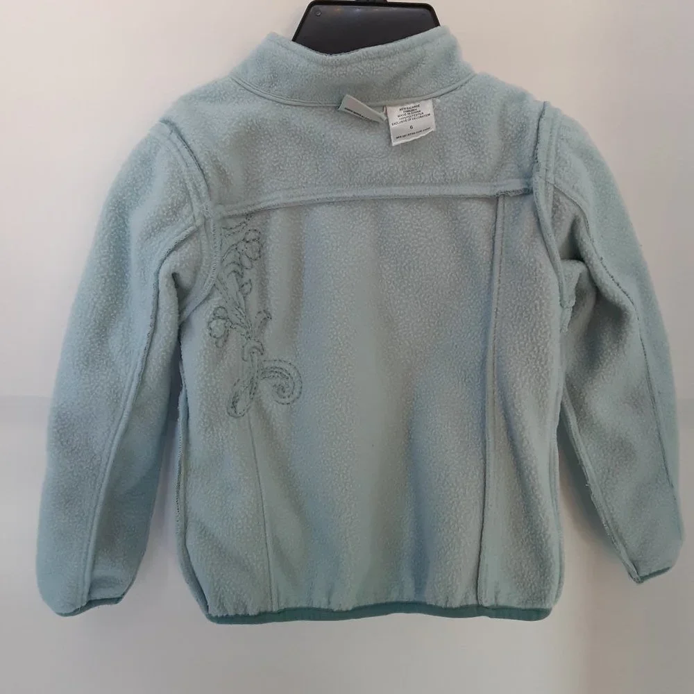 New Balance Girl's Size 6 Blue Floral Full Zip‎ Fleece Jacket